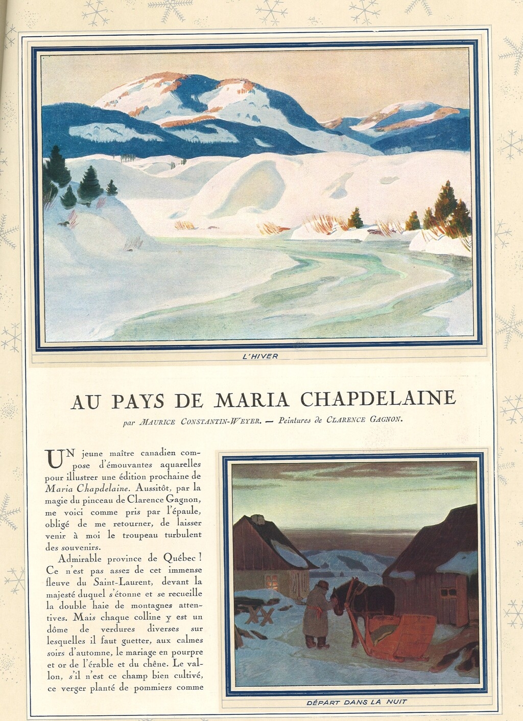 Au Pays de Maria Chapdelaine | Clarence Gagnon, 1931