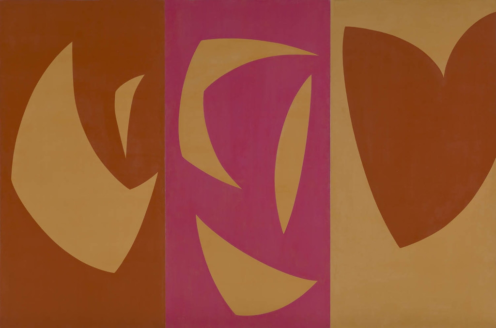 Triptyque ocre-violet-rouge