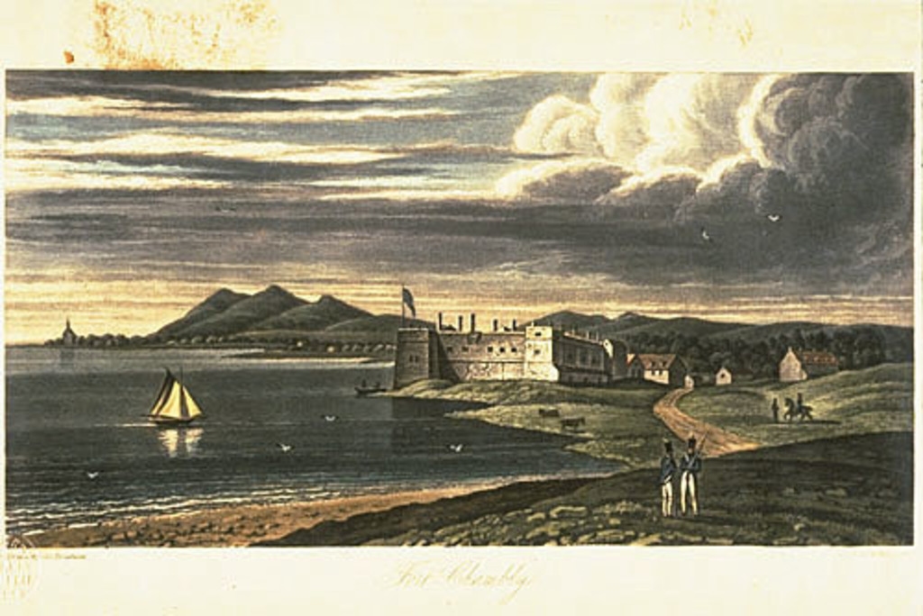 Le Fort Chambly et une portion du grand campement de 1814, extrait de l'ouvrage Description topographique de la province du Bas-Canada ou The British Dominions in North America, de Joseph Bouchette, père