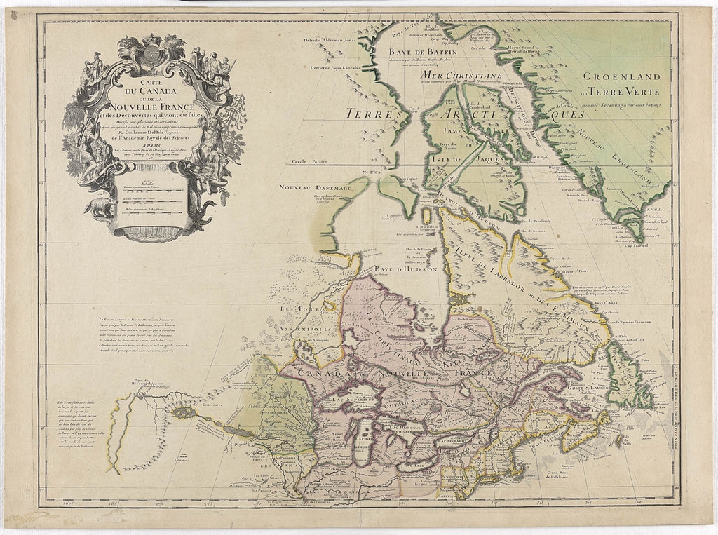 Carte du Canada ou de la Nouvelle-France et des découvertes qui y ont été faites