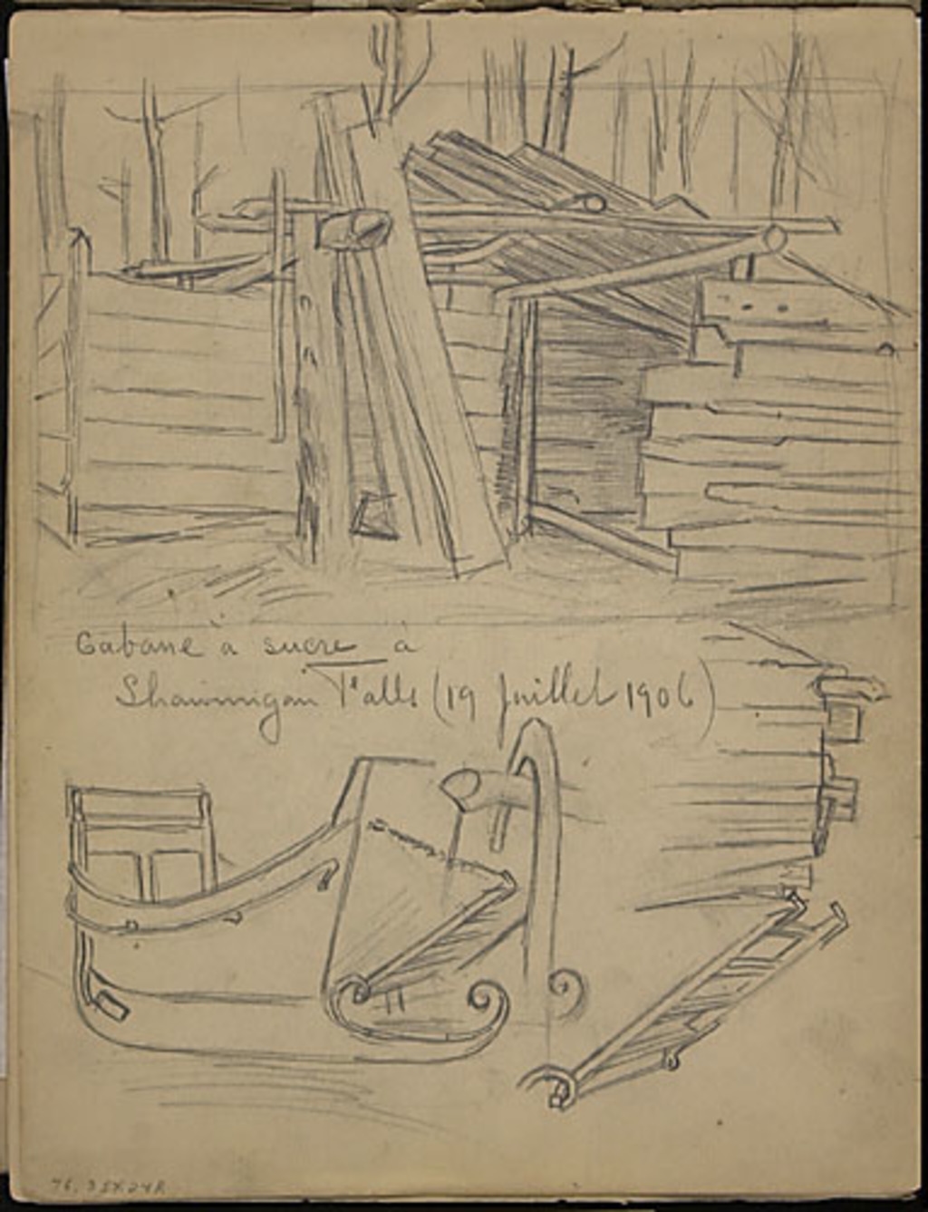 Un traîneau et une cabane à sucre à Shawinigan Falls (étude pour « Les Sucres » de 1918)