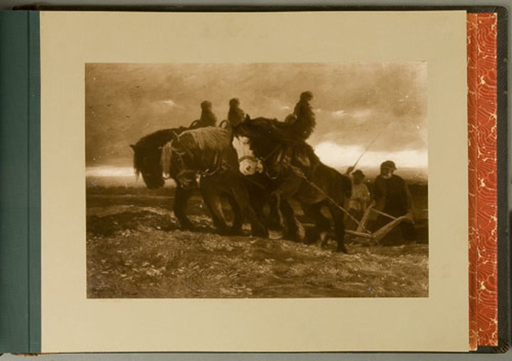 Ploughing in Acadia, de l'album de reproductions de peintures d'Horatio Walker