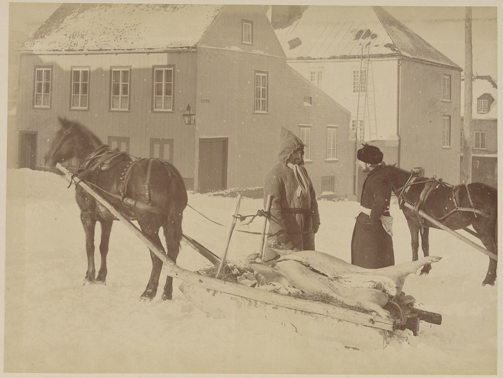 Le Retour du marché, coin des rues Saint-Joachim et des Glacis, Québec, de l'album Vues de Québec et des environs
