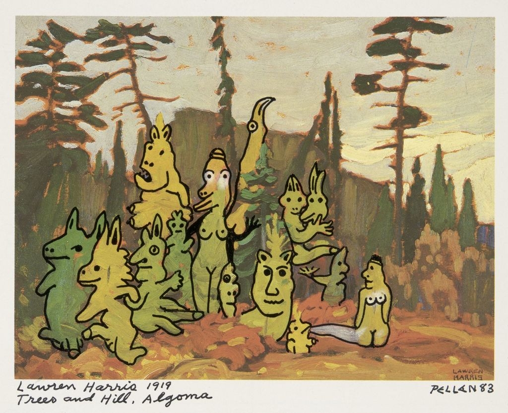 Bestiaire d'après « Trees and Hill, Algoma » de Lawren Harris