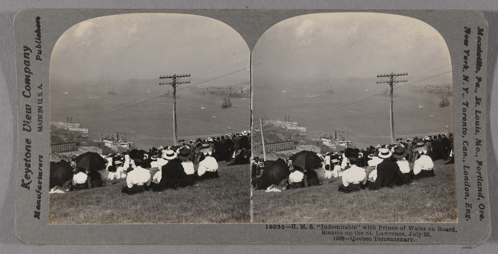 L'Arrivée du prince de Galles à bord de l'« Indomitable », vue de la Citadelle, tricentenaire de Québec